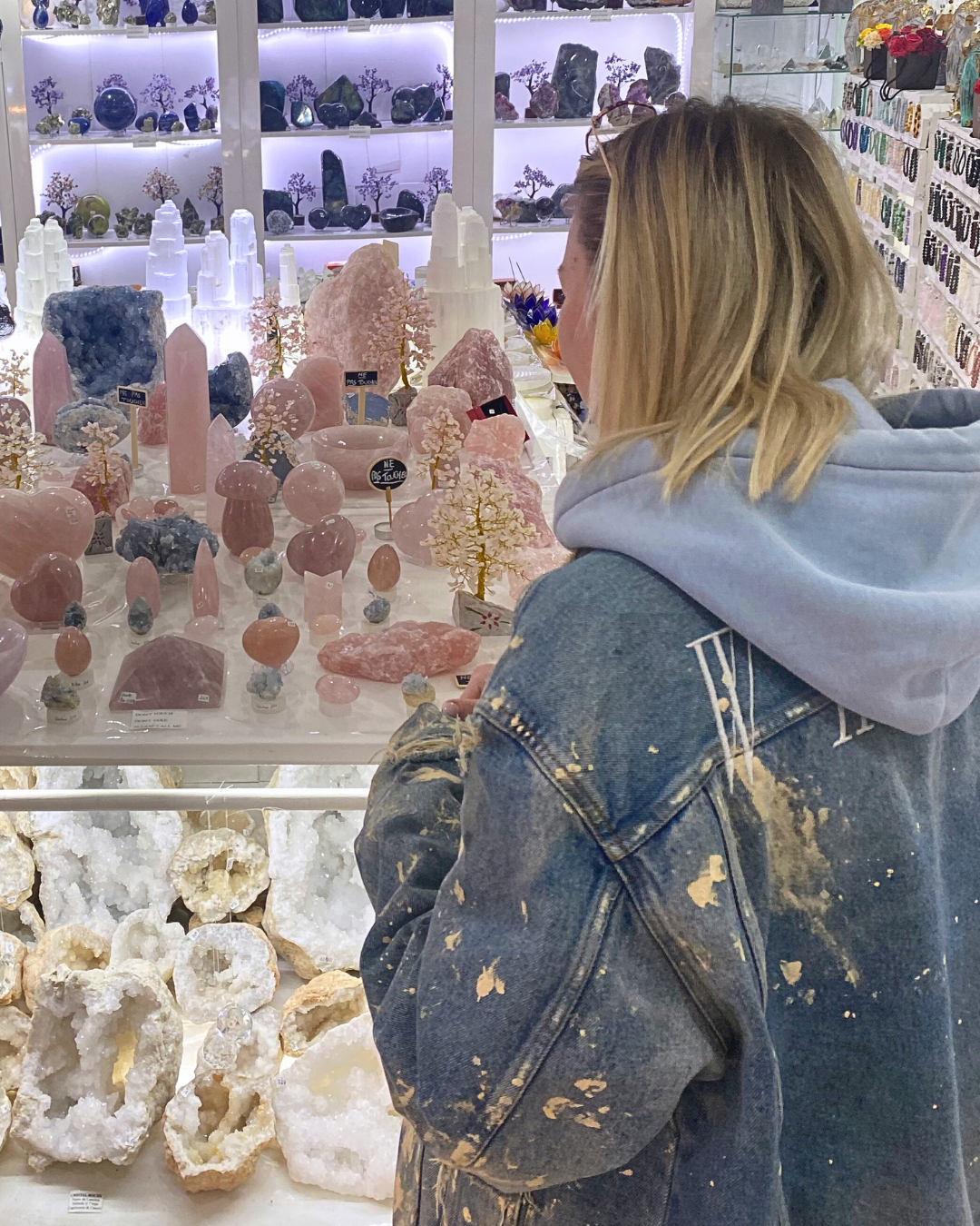 Emma Zepter in a crystal shop