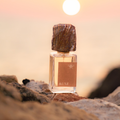 MUSE eau de parfum bottle with its tiger's eye cap